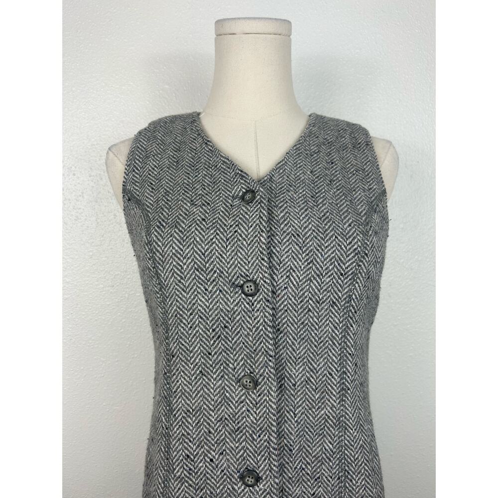 Abercrombie & Fitch Vintage Wool Blend Button up Sleeveless Dress Gray Sz XS - Picture 4 of 6